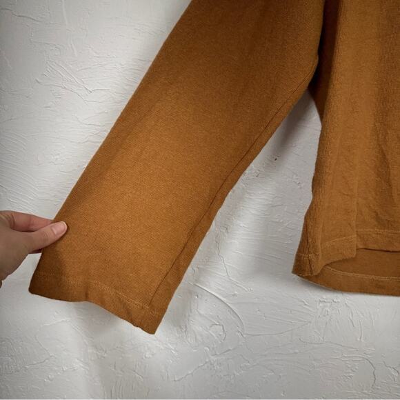 Reformation Brown Organic Cotton Blend V Neck Sweater Women S Bell Sleeve Luxury - Picture 9 of 11